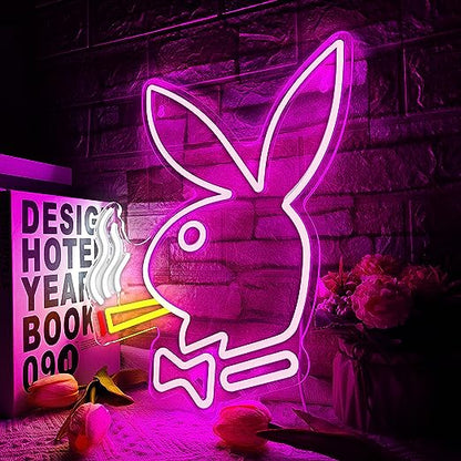 playboy bunny neon sign board pink LED custom neon light bunny wall decor