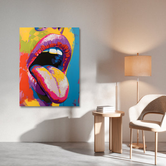 pop art lips canvas painting frame colorful abstract painting on canvas wall decor