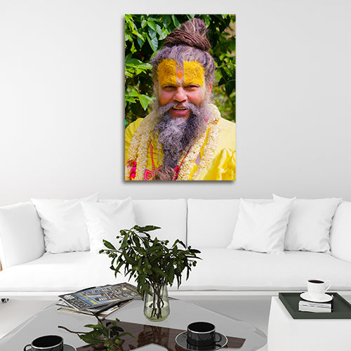 premanand maharaj canvas painting frame spiritual guru wall decor for living room