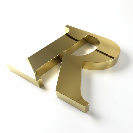 premium gold acrylic letter 3d raised metallic alphabet for name plate and wall signage