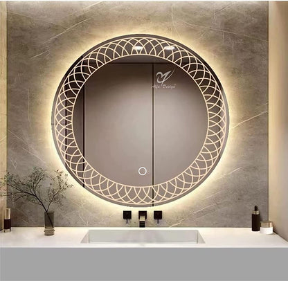 premium capsule LED wall mirror with dual line lighting modern bathroom décor