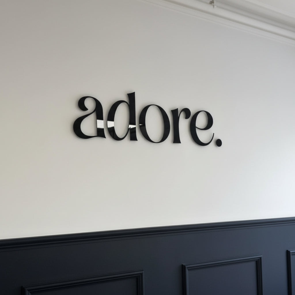premium gold acrylic letters wall sign with backlit LED branding signage modern office decor