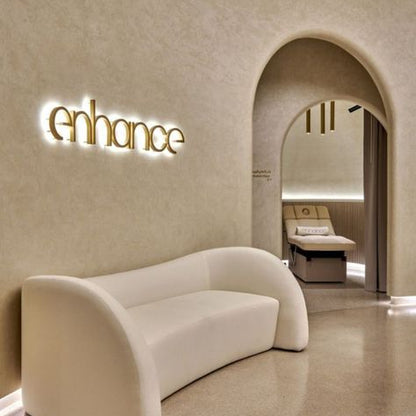 premium outdoor illuminated metal letters wall signage cafe retail storefront logo sign