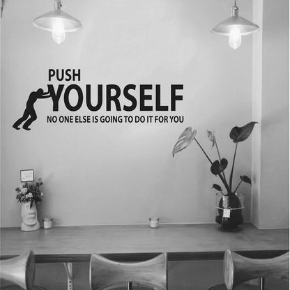 push yourself motivational wall art gym decor
