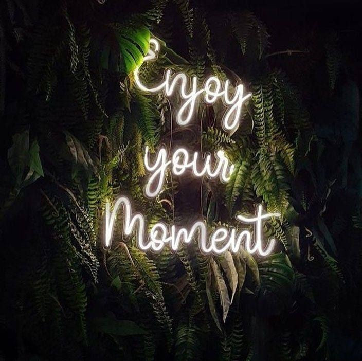 Enjoy Your Moment Neon Sign | Custom Neon Sign | Neon for Wall Decor (15 By 24 Inches)