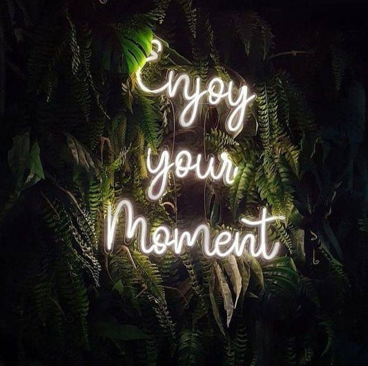 Enjoy Your Moment Neon Sign | Custom Neon Sign | Neon for Wall Decor (15 By 24 Inches)