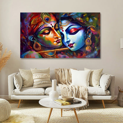 Radha Krishna abstract canvas painting frame colorful painting on canvas wall decor for living room