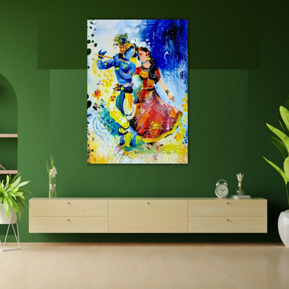 Radha Krishna Canvas Painting For Living Room Decor