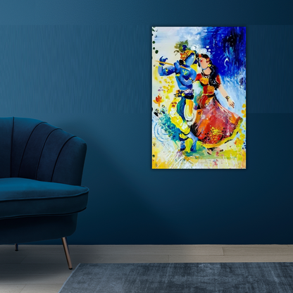 Radha Krishna Canvas Painting For Living Room Decor