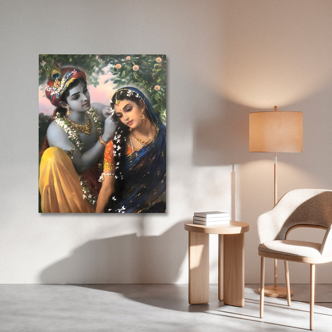 Radha Krishna classic canvas painting frame traditional painting on canvas wall decor for living room