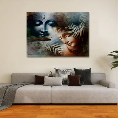 Radha Krishna modern canvas painting frame artistic painting on canvas wall decor for living room