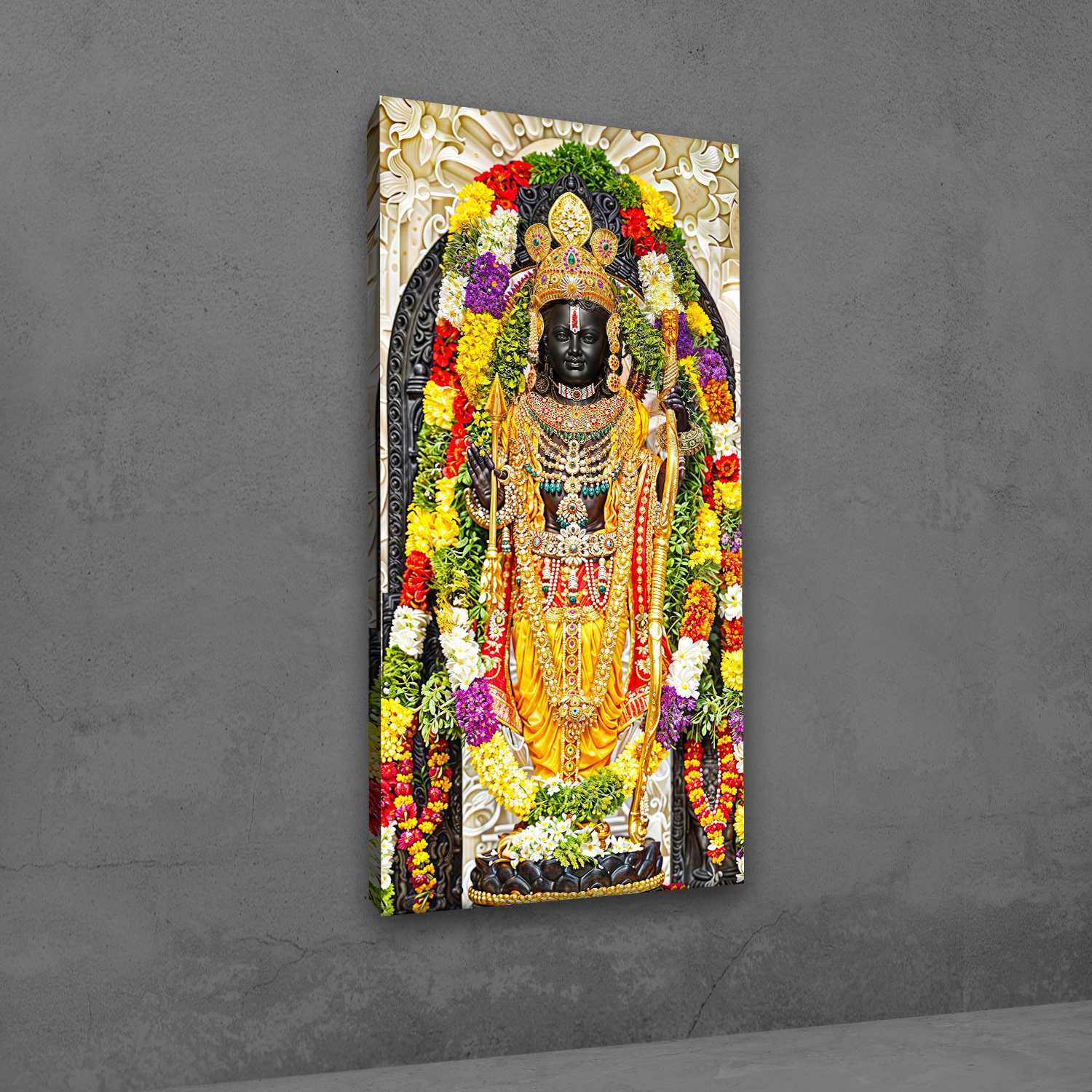 ram ji canvas wall art painting frame spiritual hindu god wall decor home temple