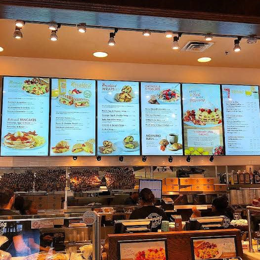 restaurant digital menu board system wall mounted digital advertising display screen menu display
