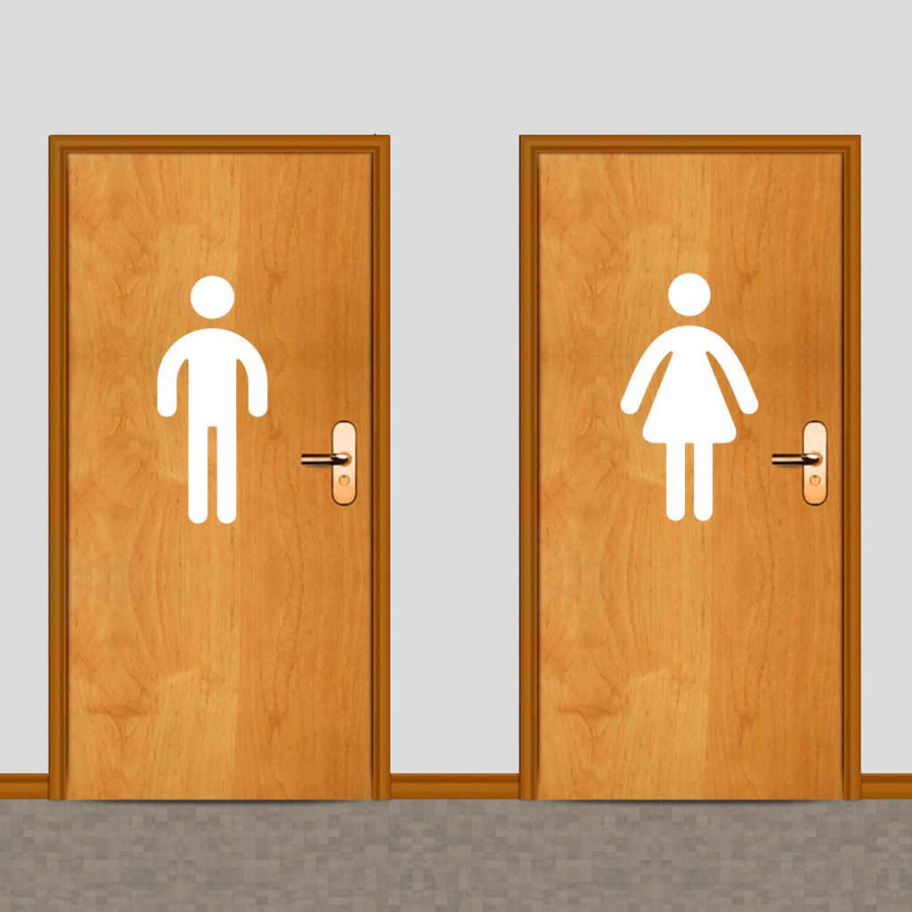 Men women restroom door decal stickers
Bathroom vinyl signs for wooden doors