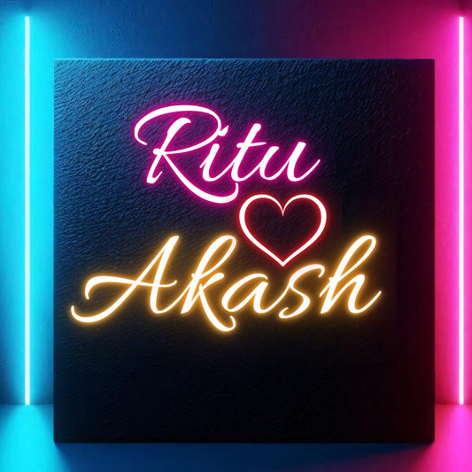 Ritu Akash Custom Neon Sign Board Romantic Neon Light Name Plate for Bedroom Wall Decor