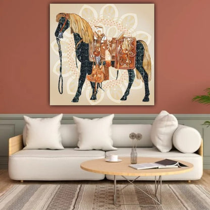 Abstract Canvas Horse Painting Wall Frame for Living Room Wall Decoration