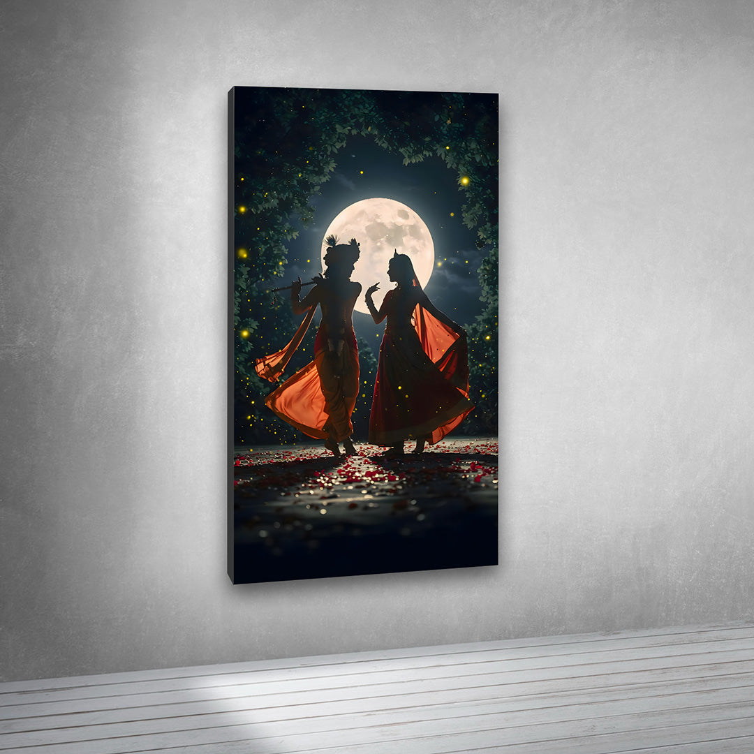 romantic Radha Krishna canvas wall painting large size spiritual love wall decor
