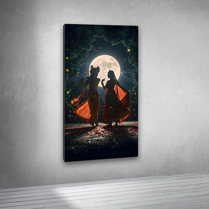 romantic Radha Krishna canvas wall painting large size spiritual love wall decor