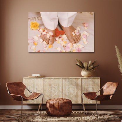 Guru charan paduka canvas painting frame sacred feet painting on canvas wall decor for living room