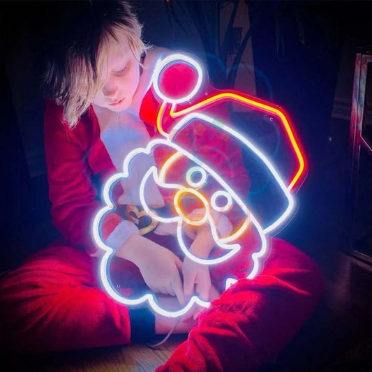Santa Claus Neon Sign Board LED Christmas Neon Light Decor