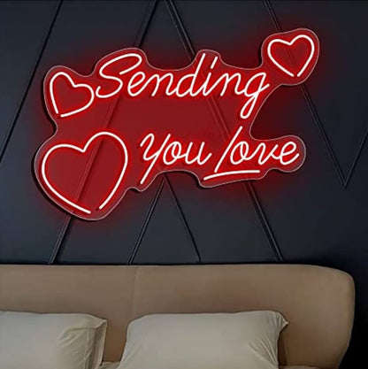 Sending you love neon sign board red neon light romantic wall decor