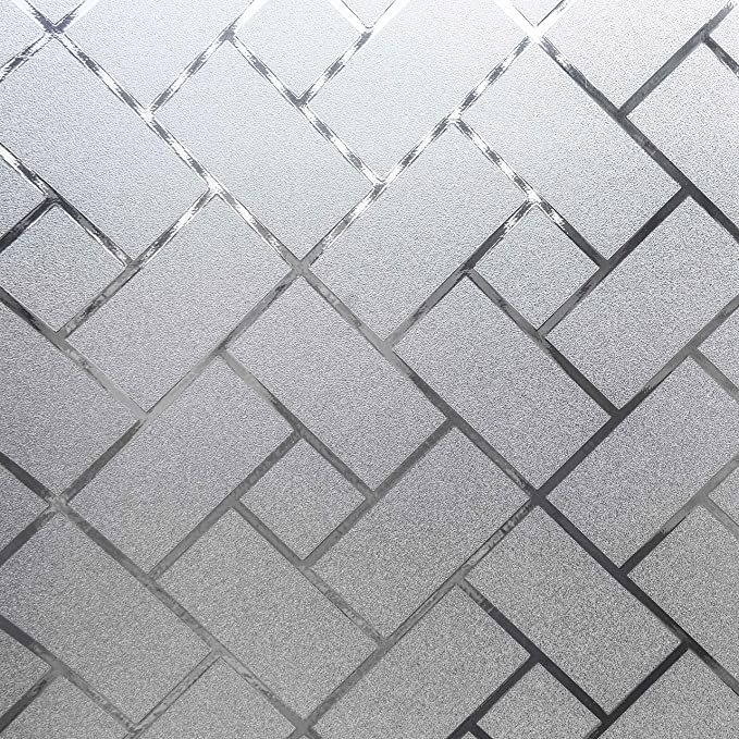 Geometric Frosted Glass Film Design for Office & Home | Decorative Privacy Vinyl for Glass Partitions & Doors | Modern Pattern Glass Sticker
