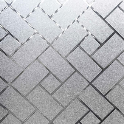 Geometric Frosted Glass Film Design for Office & Home | Decorative Privacy Vinyl for Glass Partitions & Doors | Modern Pattern Glass Sticker