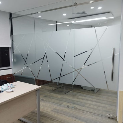 Bamboo Design Frosted Glass Film for Doors & Windows | Decorative Nature Privacy Vinyl for Home & Office | Printed Glass Sticker
