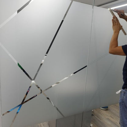 Minimal Pattern Frosted Glass Film for Windows & Doors | Modern Decorative Privacy Vinyl | Subtle Design Glass Sticker