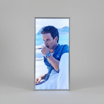 Slim LED backlit advertising lightbox display for retail branding