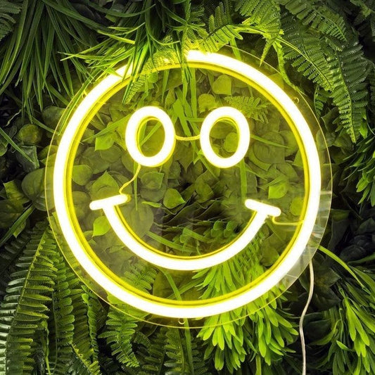 Smiley Face Custom Neon Sign Board Yellow LED Neon Light for Bedroom Wall Decor