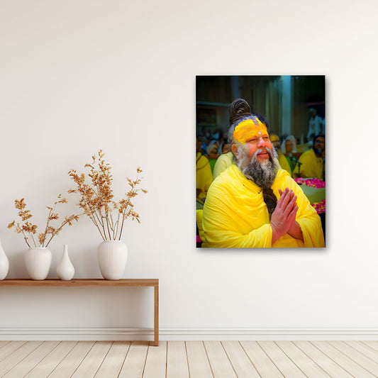 spiritual guru blessing canvas painting devotional portrait wall decor