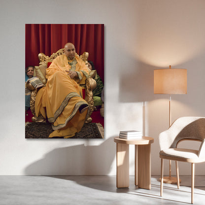 Spiritual guru throne canvas painting frame painting on canvas wall decor for living room