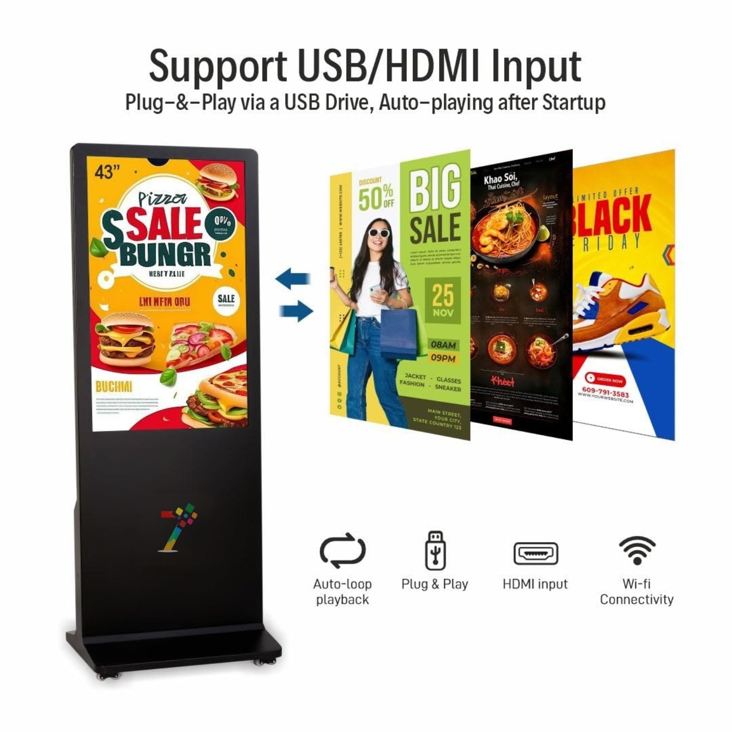 Commercial Digital Advertising Display Screen | LED Digital Signage Standee Display