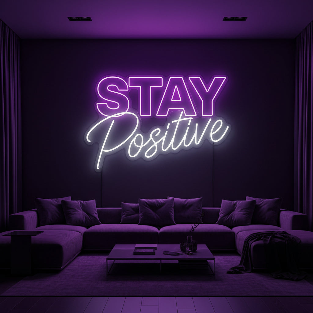stay positive neon sign board customised purple neon light signs motivational wall decor custom neon sign
