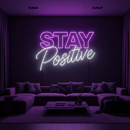stay positive neon sign board customised purple neon light signs motivational wall decor custom neon sign