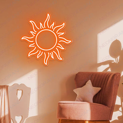 Sun Neon Sign Board Orange LED Wall Decor
