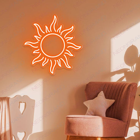 Sun Neon Sign Board Orange LED Wall Decor