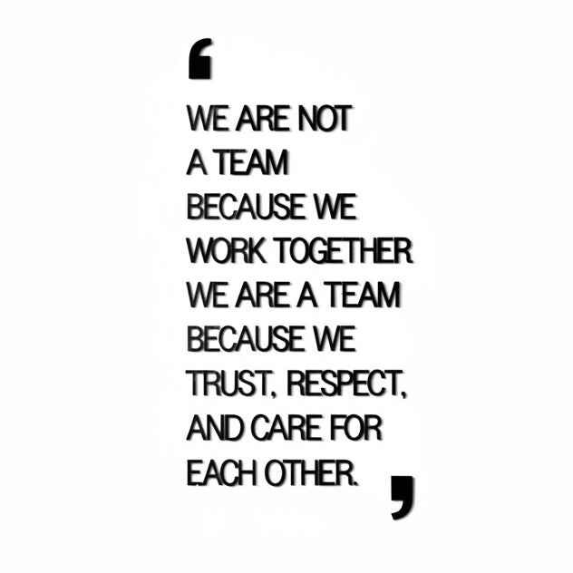 Team motivation acrylic wall quote we are a team because we trust respect care office wall decor
