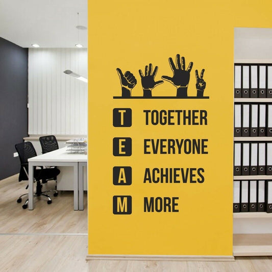 Team motivation acrylic wall sign TEAM together everyone achieves more office wall decor
