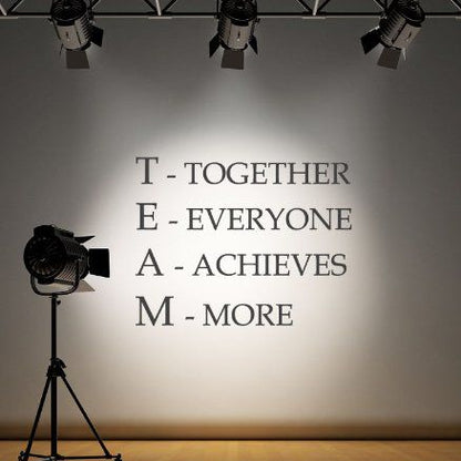 TEAM motivational wall quote together everyone achieves more for office wall decor