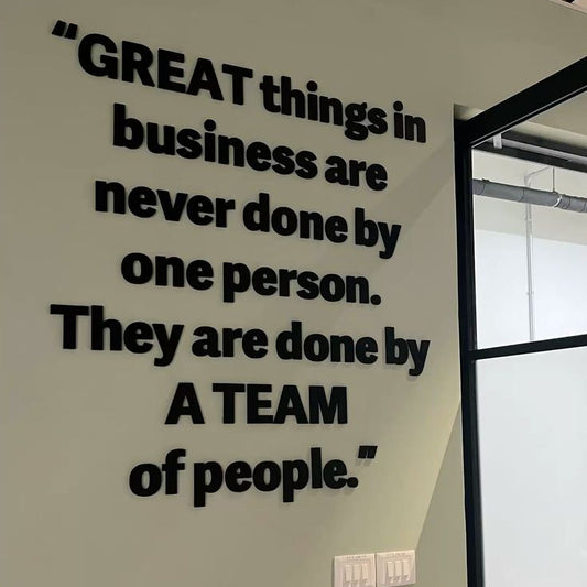 Teamwork motivational acrylic wall sign great things in business are done by a team office decor
