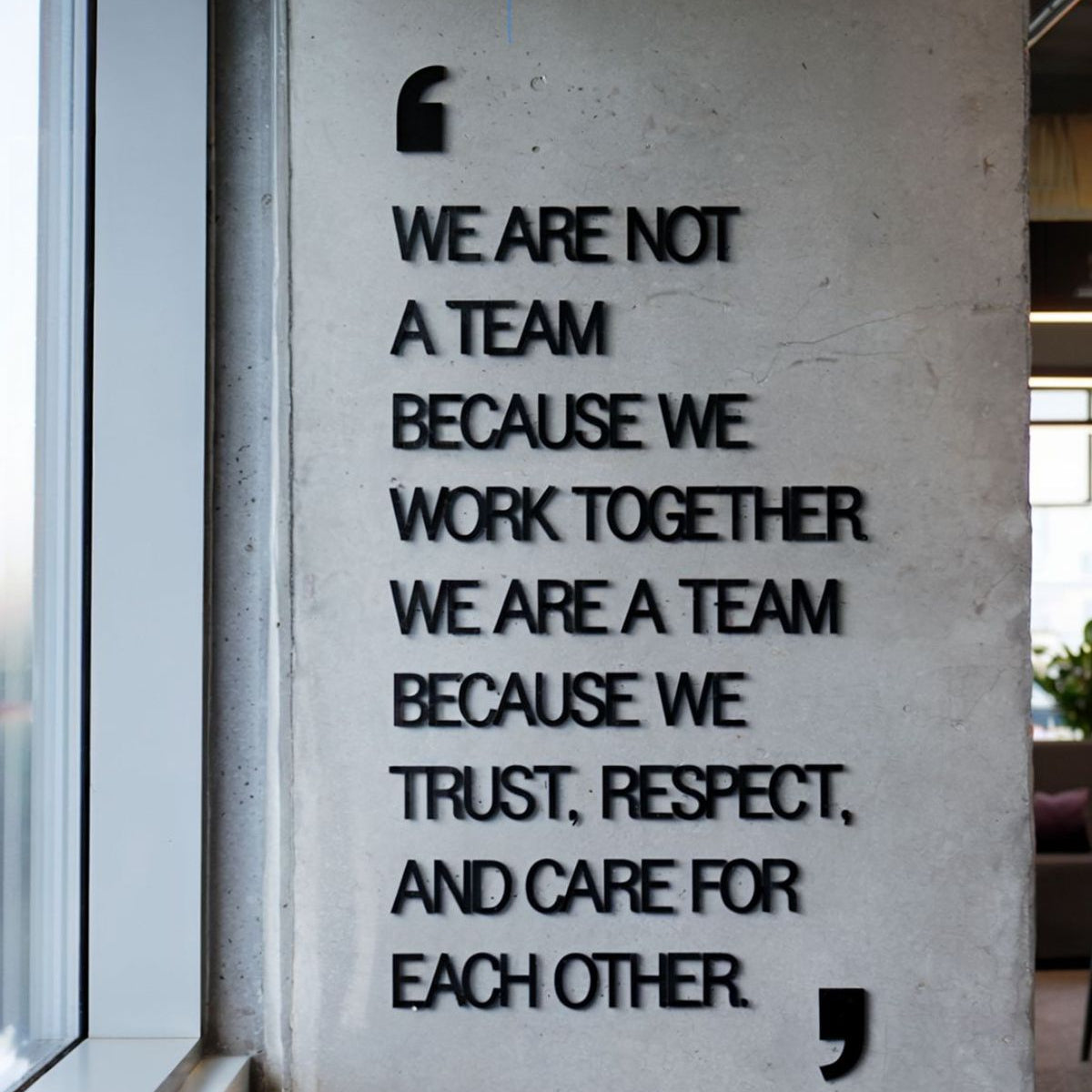 Teamwork trust respect quote wall decal office motivational typography decor
