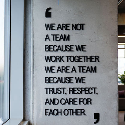 Teamwork trust respect quote wall decal office motivational typography decor
