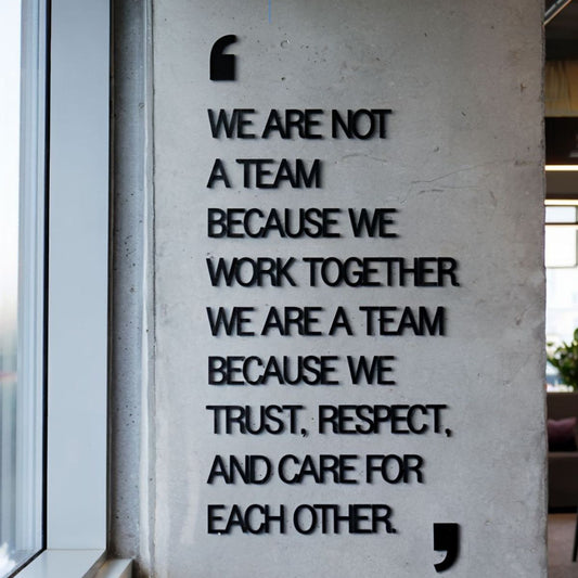 Teamwork trust respect quote wall decal office motivational typography decor
