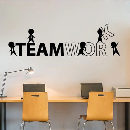 creative teamwork typography wall design collaboration concept