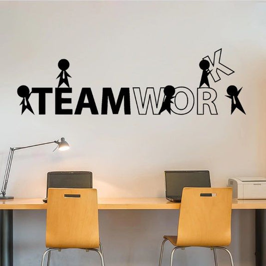 creative teamwork typography wall design collaboration concept