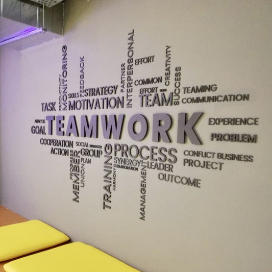 teamwork word cloud wall art office decor
