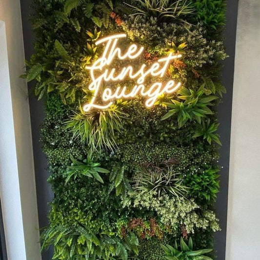 The Sunset Lounge neon sign board warm white neon light wall decor