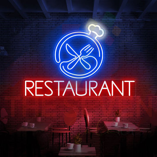 Restaurant Icon Neon Sign art for Decor | Custom Cafe sign art